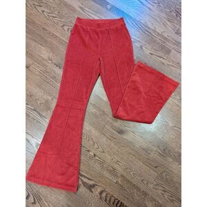 AERIE Groove-On Velour High Waisted Flare Pants Women XS Sundried Hi Rise BNWOT